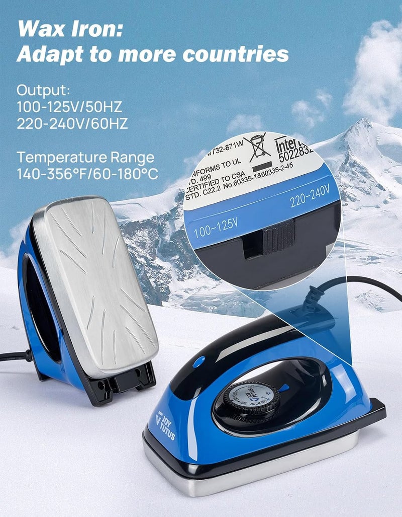 JOYTUTUS Professional Ski & Snowboard Tuning and Waxing Kit - Complete All-in-One Set with Wax Iron, All Temperature Wax, Edge Tuner, Brush, Scraper, P-Tex - Everything Needed for Basic Tune & Wax - Image 2